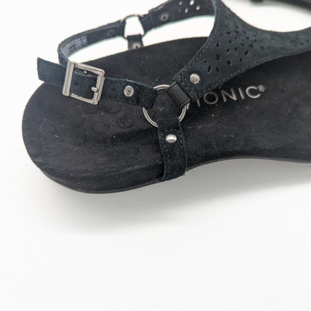 Vionic Black Kirra Toe Post Thong Sandal Adjustable Buckle Arch Support Size 8 - Picture 6 of 6